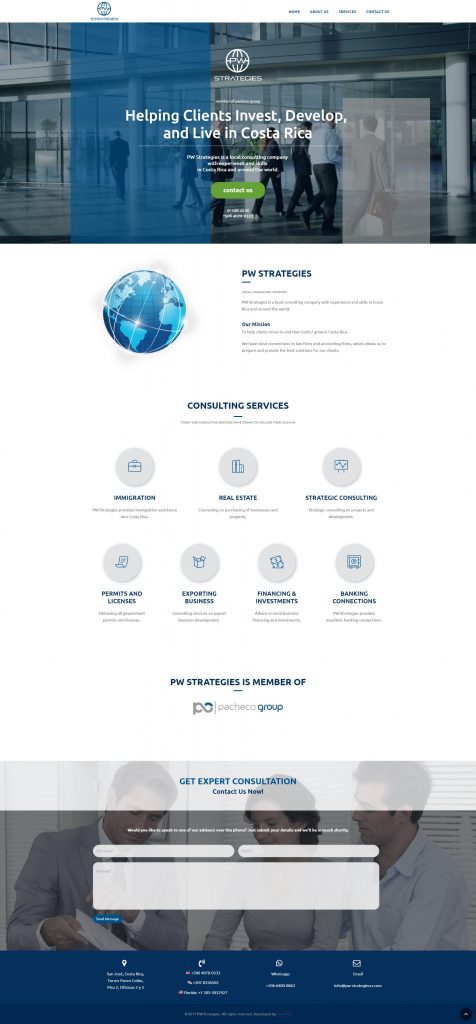 pw strategies sitio web costa rica