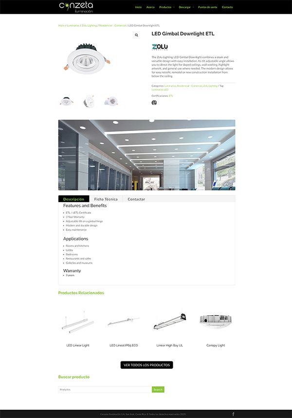 catalogo web conzeta iluminacion costa rica